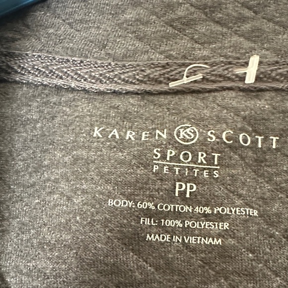 Karen Scott Sport Grey Zip Up  size small  business activewear Vest - Picture 7 of 9